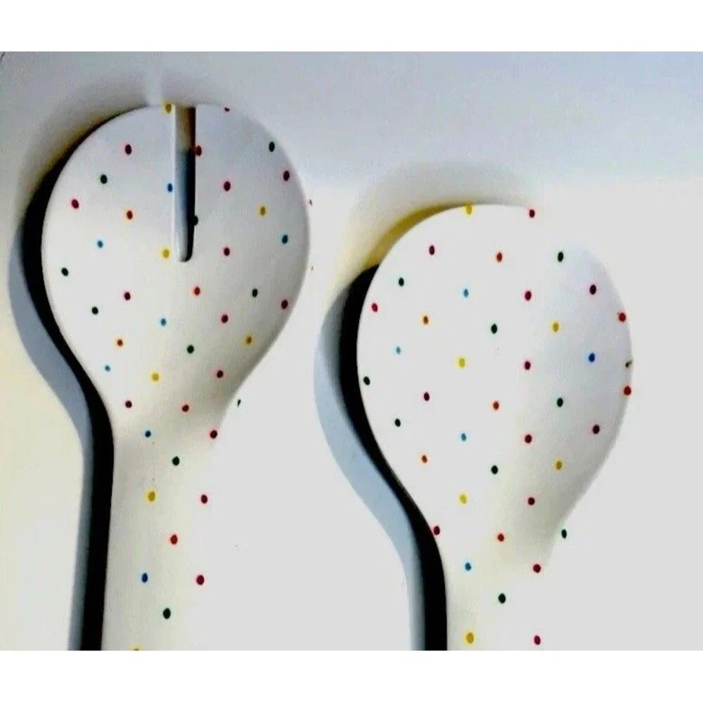 Polka Dot Retro Lightweight Melamine Serving Set Colorful, Mid-Century Style.